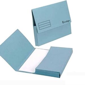 indigo&reg; premium a4 document wallet half flap 285gsm capacity 32mm (assorted, pack of 50)
