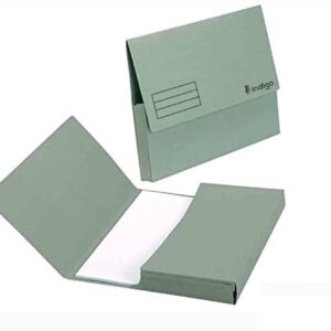 indigo&reg; premium a4 document wallet half flap 285gsm capacity 32mm (assorted, pack of 50)