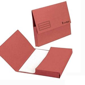 indigo&reg; premium a4 document wallet half flap 285gsm capacity 32mm (assorted, pack of 50)