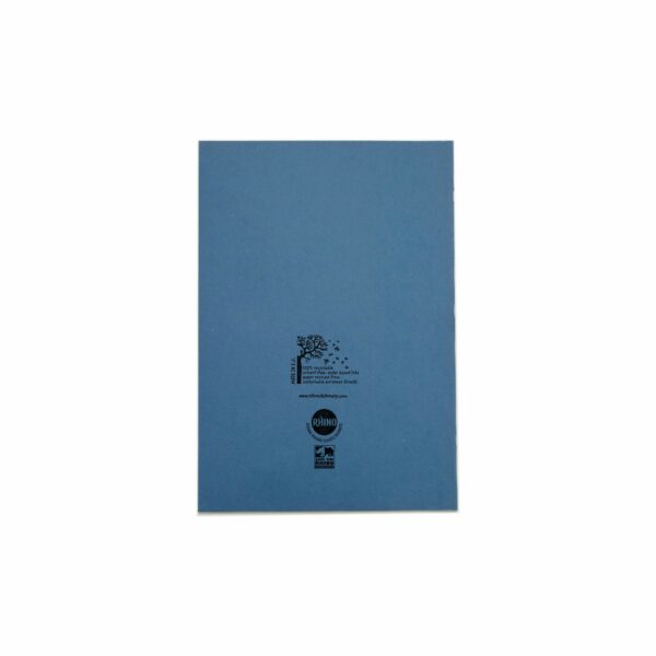 rhino a4 80 page exercise book ruled with 8mm feints and a margin (light blue cover)