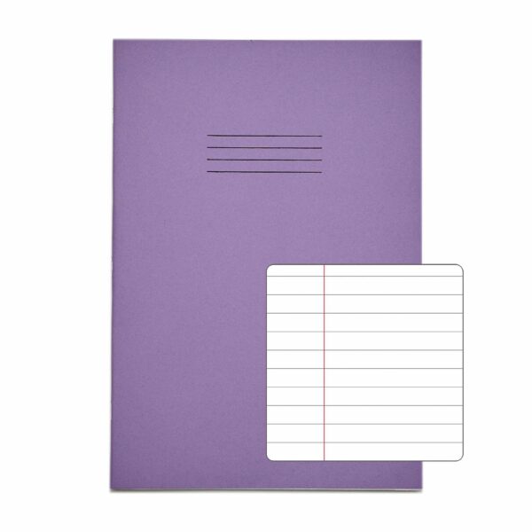 rhino a4 80 page exercise book (purple cover) pack of 5