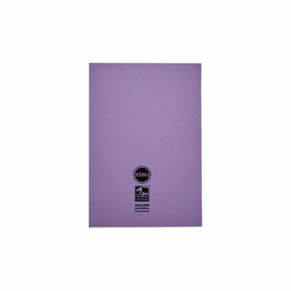 rhino a4 80 page exercise book (purple cover) pack of 5