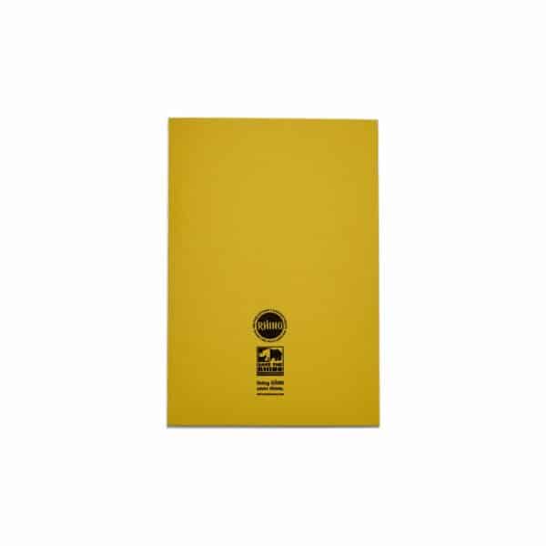 rhino a4 80 page exercise book ruled with 8mm feints and a margin (yellow cover)