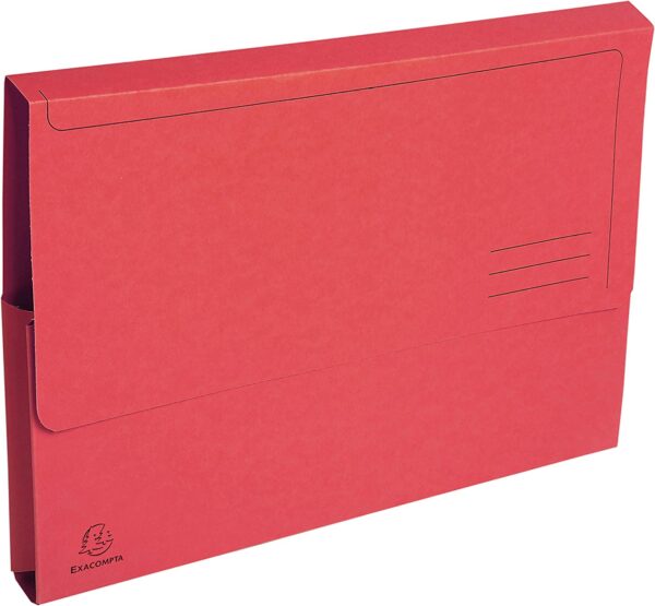 exacompta forever range a4 document wallet half flap 290gsm capacity 32mm (red, pack of 50)