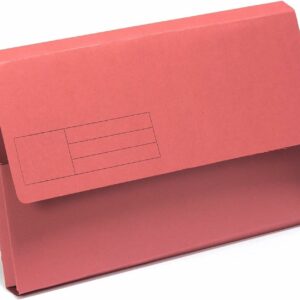 indigo® premium foolscap document wallet half flap 250gsm capacity 32mm (red, pack of 10)
