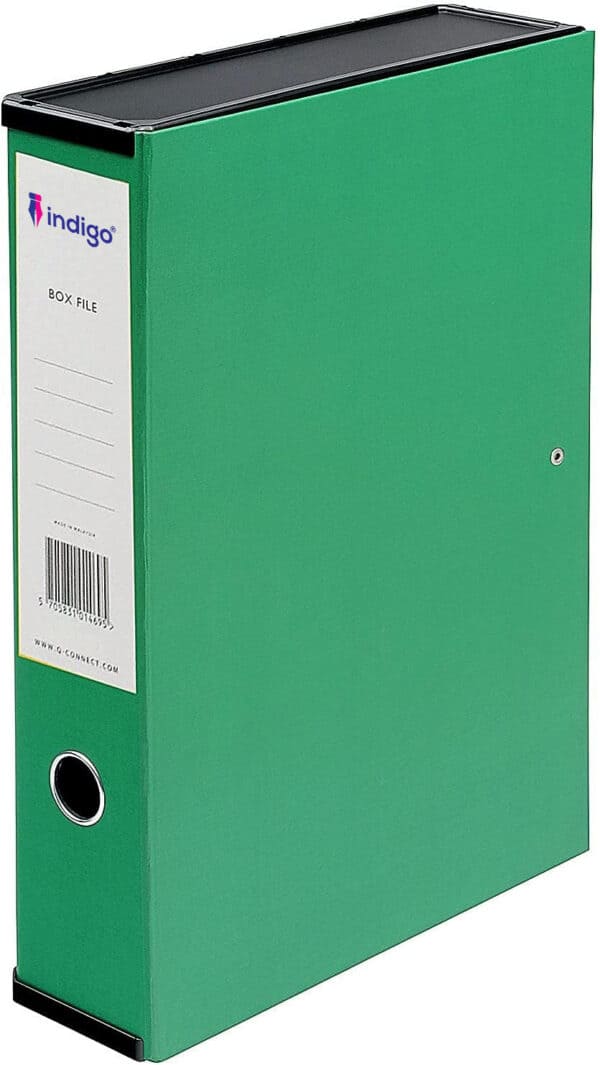 indigo® premium green colour, fsc certified (lever arch file foolscap 80mm spine, pack of 5)