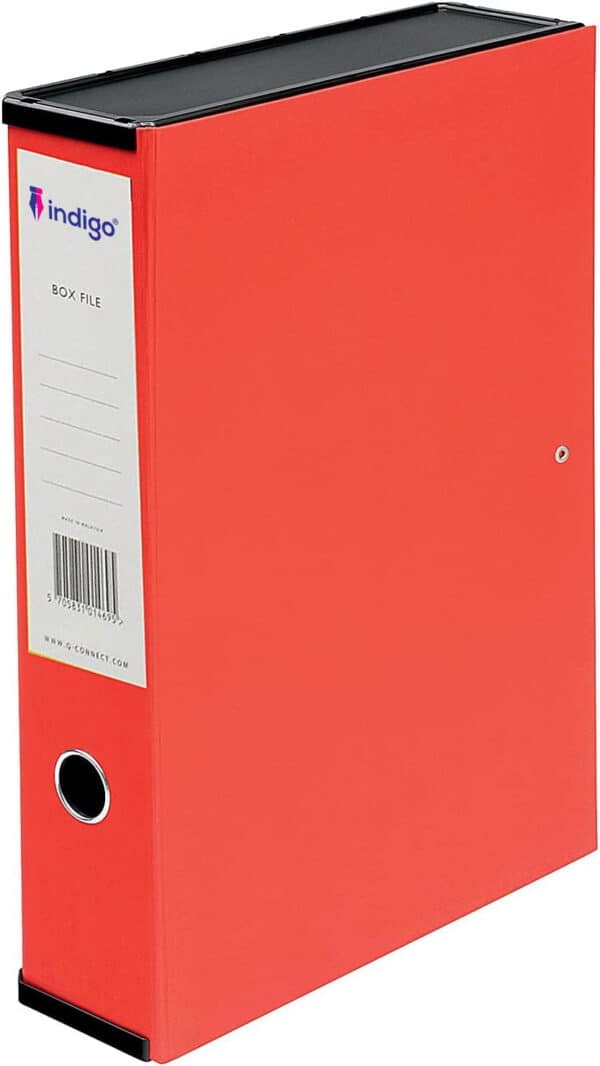 indigo® premium red colour, fsc certified (lever arch file foolscap 80mm spine, pack of 5)