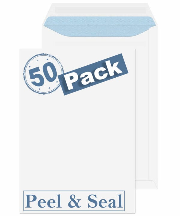 c4 indigo white peel & seal pocket envelopes pack of 50