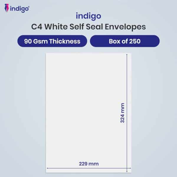 c4 indigo white self seal pocket envelopes pack of 50