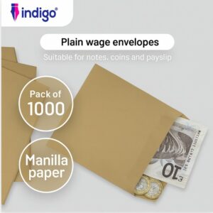 indigo manilla plain wage envelopes 80gsm pack of 1000