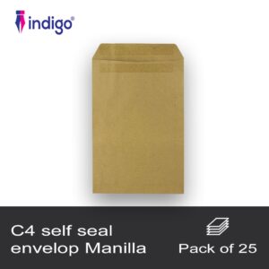 c4 indigo manilla self seal pocket brown envelopes pack of 25