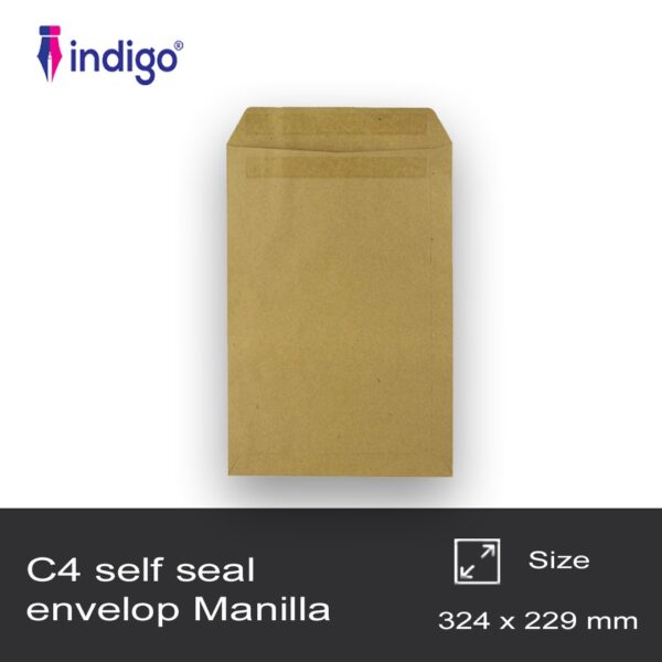 c4 indigo manilla self seal pocket envelopes pack of 25