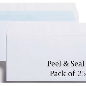 100gsm indigo dl white peel & seal envelopes 25 pack