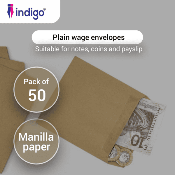 80gsm manilla plain wage envelopes pack of 50