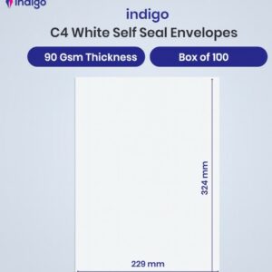 indigo c4 white self seal pocket envelopes pack of 100