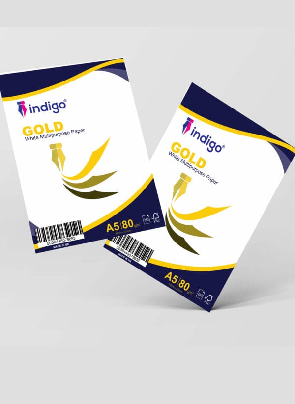 80gsm indigo® a5 white multipurpose copier paper pack 250 sheets