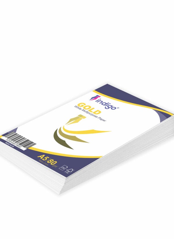 80gsm indigo® a5 white multipurpose copier paper pack 250 sheets