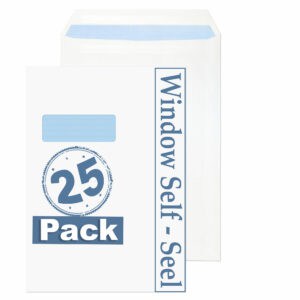 c5 indigo white window self seal wallet envelopes pack of 25