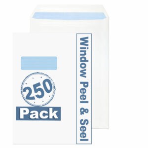 c5 indigo white window peel & seal pocket envelopes pack of 250