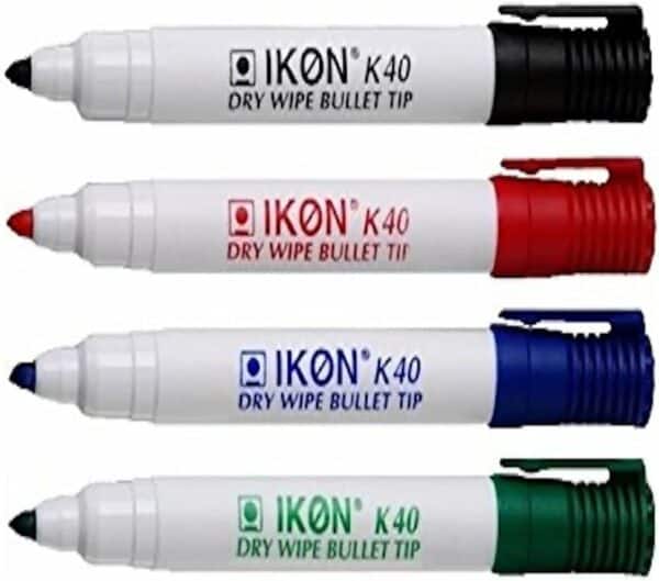 dry wipe bullet tip marker pens pack of 4