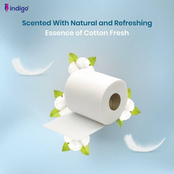 indigo bliss luxury scented bathroom 40 toilet rolls 2 ply cotton fresh super soft and strong toilet paper ultimate quilted comfort for a luxurious bathroom experience 4 x10 rolls pack = 40 rolls