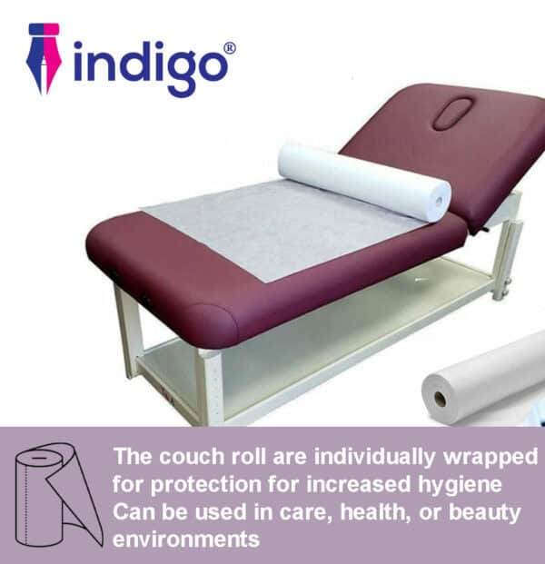 indigo® hygiene couch roll white 9 roll