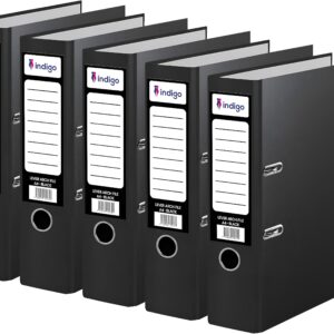 indigo® lever arch file a4 black (pack of 5)