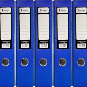 indigo® lever arch file a4 blue (pack of 5)