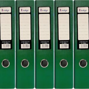 indigo® lever arch file a4 green (pack of 5)