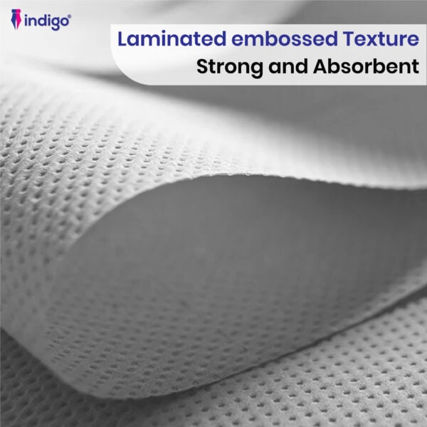 indigo® white centrefeed roll 2 ply laminated embossed strong wiping tissue cleaning roll home and office sheet width 166mm 6 rolls