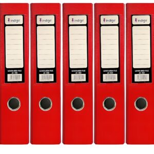 indigo® lever arch file a4 red (pack of 5)