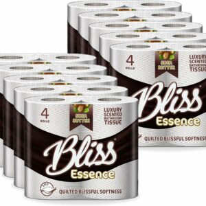 indigo bliss luxury scented bathroom 40 toilet rolls 2 ply shea butter super soft and strong toilet paper ultimate quilted comfort for a luxurious bathroom experience 4 x10 rolls pack = 40 rolls