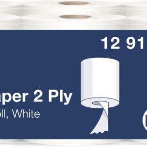 tork basic centrefeed wiping paper white m2, cost efficient paper towels, 6 x 150m