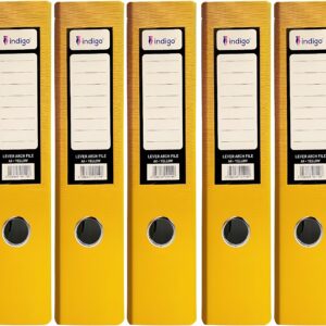 indigo® lever arch file a4 yellow (pack of 5)