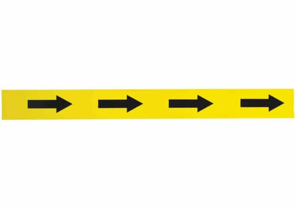 indigo® black & yellow arrow tape hazard safety floor marking tape 50mm x 33m (pack 6)