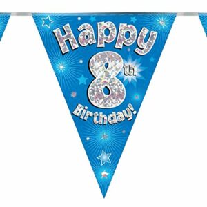 birthday blue birthday party flag banner bunting age 8