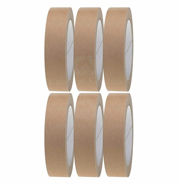 indigo® premium brown framers tape self adhesive picture framing masking backing packaging tape (1 x 24mm x 50m)