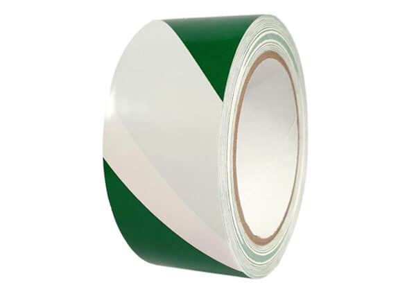 indigo® multipurpose hazard warning internal use marking tape 48mm x 33m long green and white