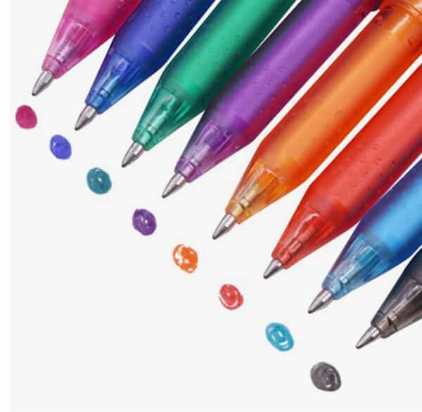 gel pens glitter colours pack of 6