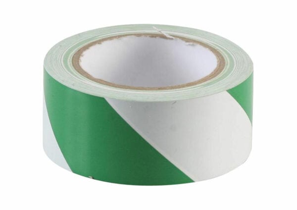 indigo® multipurpose hazard warning internal use marking tape 48mm x 33m long green and white