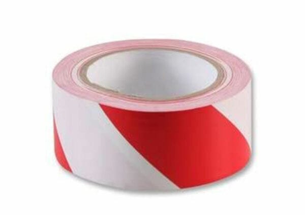 indigo® multipurpose hazard warning internal use marking tape 48mm x 33m long red and white