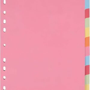 indigo® dividers a4 assorted multipunched perforated card manilla blank (12 part, pack of 1)