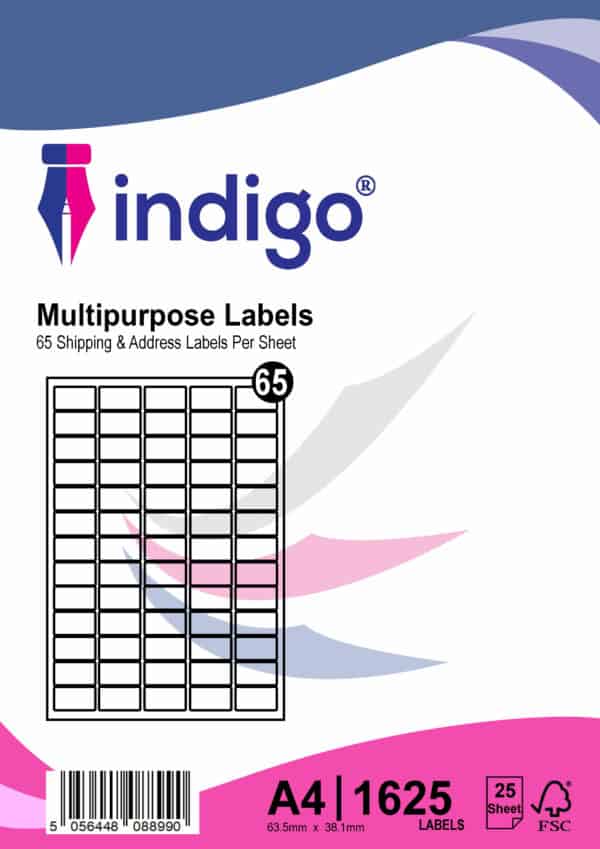 indigo® multipurpose white a4 sticker labels