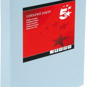 5 star office 297625 coloured copier paper multifunctional ream wrapped 80gsm a4 light blue [500 sheets