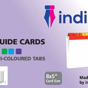indigo® silvine 8x5" guide cards in plain white, tabbed a z. ref 885 (203 x 127mm)