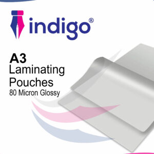 indigo a3 laminating pouches, 80 micron, glossy pack of 100