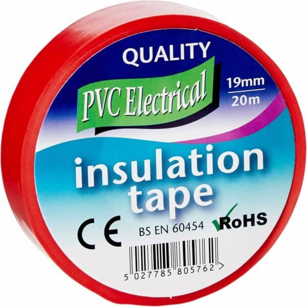 mercury etrp8 | 19mm x 20 metre electrical insulation tape | red, 1 roll/s