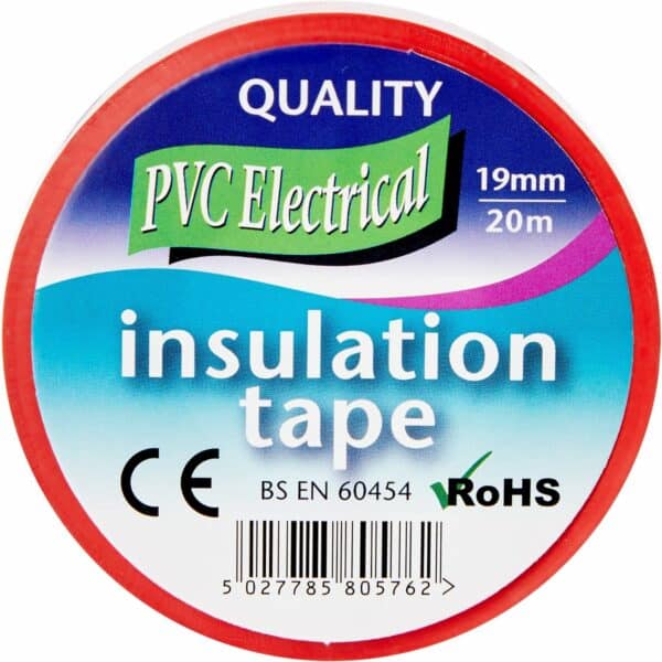 mercury etrp8 | 19mm x 20 metre electrical insulation tape | red, 1 roll/s