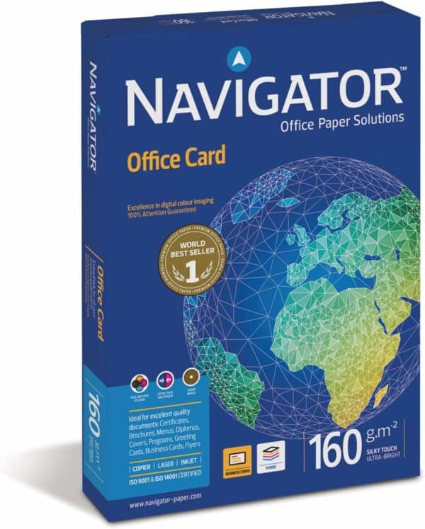 navigator office card a4 colour printer paper multi purpose printer paper photocopier paper white 160gsm 250 sheets