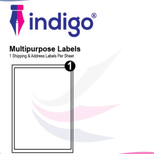 indigo® multipurpose white a4 sticker labels 1 label per sheet(199.6 x 289.1mm)